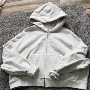 Elwood Gray rectangle zip hoodie